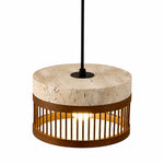 Bild in Gallery-Viewer laden, Vintage Travertine Metal Pendant Lamp for Dining Room