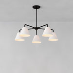 Load image into Gallery viewer, Conica Modern Glass Cone Chandelier – Sculptural 5 Light Brass Design