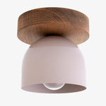 Load image into Gallery viewer, Metio Dome Scandinavian Oak Flush Mount Ceiling Light – Modern Minimalist Design for Living Room & Bedroom
