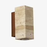 Load image into Gallery viewer, Slivara Natural Stone Backplate with Warm Amber Shade - Vintage Modern Slivara Wall Sconce for Living Room