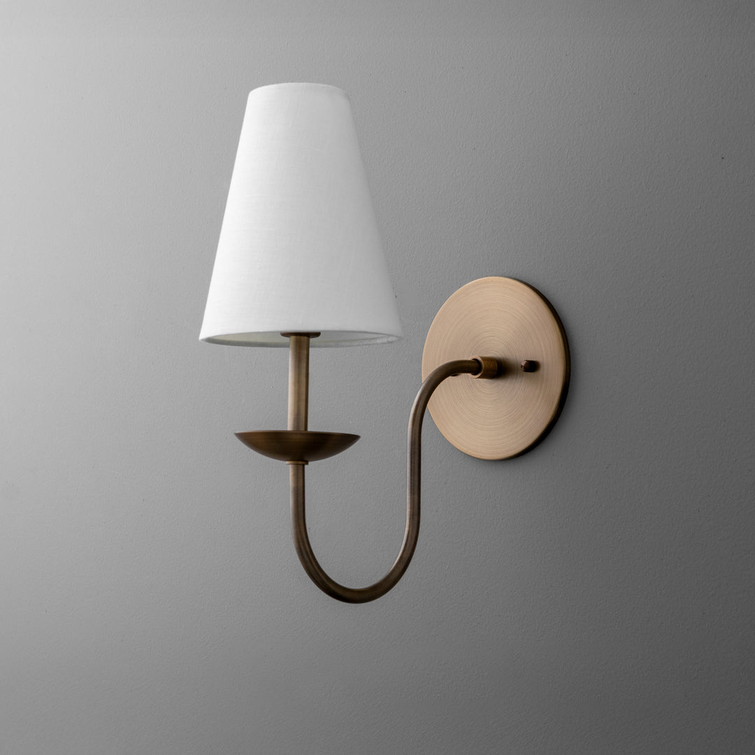 Applique murale classique en métal Curva – Abat-jour en lin pour chambre et couloir