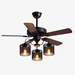 Charger l'image dans la visionneuse de galerie, Style D wood blades three-light ceiling fan