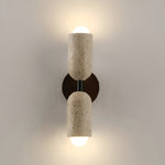 Charger l'image dans la visionneuse de galerie, Applique murale LED en travertin et bois Merrill