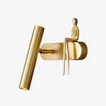 Cargar imagen en el visor de la Galería, Brass left spotlight wall sconce SKU