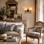 Charger l'image dans la visionneuse de galerie, Two-light frosted glass wall sconce in a classic room