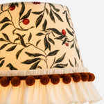 Cargar imagen en el visor de la Galería, Botanical fabric shade with pom-pom trim