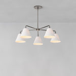 Load image into Gallery viewer, Conica Modern Glass Cone Chandelier – Sculptural 5 Light Brass Design