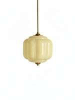 Load image into Gallery viewer, Eloise Vintage Inspired Scalloped Milk Glass Pendant - Modern Accent Light for Kitchen and Bedroom