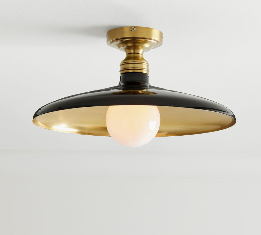 Lámpara de techo metálica Forvara Farmhouse - Diseño industrial de disco redondo