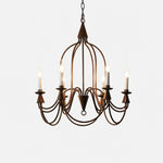 Load image into Gallery viewer, Antique bronze six-light iron candle chandelier