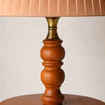 Bild in Gallery-Viewer laden, Vintage-Stehlampe aus Massivholz mit optionalem Beistelltisch
