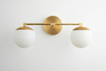 Load image into Gallery viewer, Glorica Glass Modern Wall Sconce – Contemporary 2-Globe Indoor Accent Lamp for Hallway