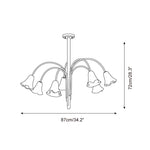 Cargar imagen en el visor de la Galería, Lámpara de araña de cristal floral Bellina – Elegante lámpara colgante de cristal con forma de flor para comedores y salas de estar