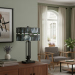 Load image into Gallery viewer, Culletto Rectangular Stained Glass Mosaic – Artisan Style Table Lamp for Bedroom and Hallway Accent Lighting