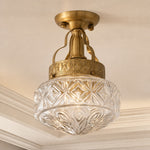 Bild in Gallery-Viewer laden, Clear Glass embossed ceiling light in a warm classic interior