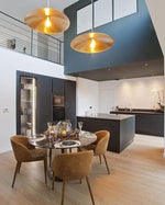 Load image into Gallery viewer, Hammered Brass Suspension Light