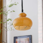 Bild in Gallery-Viewer laden, Lunea Nordische Verstellbare Retro Creme Glas Pendelleuchte
