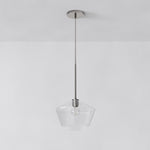 Load image into Gallery viewer, Merin Geometric Glass Chandelier – Modern Architectural Lighting for Dining Room or Foyer