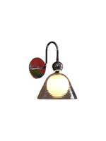 Cargar imagen en el visor de la Galería, Aplique de pared Sunset – Lámpara Bauhaus curva con pantalla de vidrio acanalado - AFTERGLOW L2