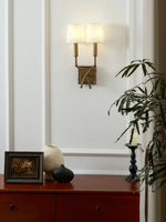 Load image into Gallery viewer, Vintage Fabric Wall Sconce – Double Drum Shade for Bedroom or Hallway