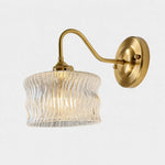 Charger l'image dans la visionneuse de galerie, Clear ripple glass wall sconce with brushed brass arm
