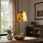 Load image into Gallery viewer, Vintage Rose Stained Glass Pendant Light