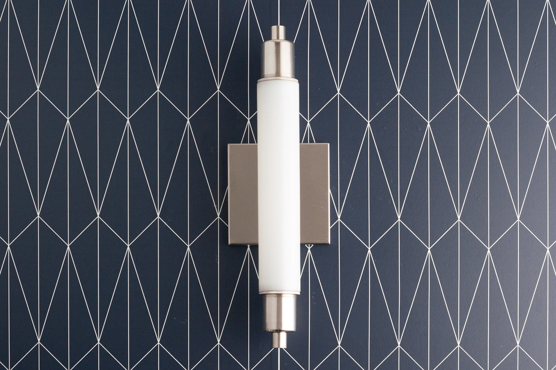 Aplique de tocador moderno Ornato Luxe - Lámpara de pared Art Déco con pantalla cilíndrica