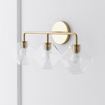 Load image into Gallery viewer, Talvior Faceted Glass Wall Sconce – Modern Style Bathroom or Hallway Accent Light