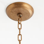 Load image into Gallery viewer, Antique Brass Carousel Chandelier with White Linen Drum Shade for Dining Room