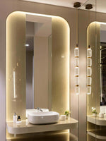 Load image into Gallery viewer, Contemporary Hanging Light - Iron Metal Glass Gold Brown Damp-rated