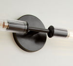 Charger l'image dans la visionneuse de galerie, Applique murale Bravira en tube de verre - Éclairage classique en tube de laiton nervuré