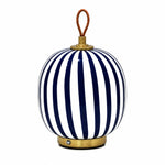 Cargar imagen en el visor de la Galería, Blue and white striped rechargeable glass table lamp