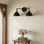 Load image into Gallery viewer, Conique Metal Vintage Dual Shade Wall Sconce – Farmhouse Style Lighting for Bathroom & Hallway
