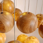Load image into Gallery viewer, Wooden Orb Sphere Cluster Pendant Light M25