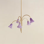 Cargar imagen en el visor de la Galería, Lámpara de araña de cristal floral Bellina – Elegante lámpara colgante de cristal con forma de flor para comedores y salas de estar