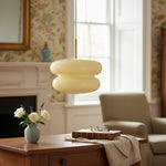 Cargar imagen en el visor de la Galería, Lámpara colgante Coloria Soft-Glow de cristal opalino: una lámpara colgante contemporánea para la sala de estar.