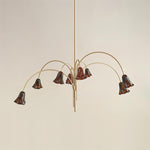 Cargar imagen en el visor de la Galería, Lámpara de araña de cristal floral Bellina – Elegante lámpara colgante de cristal con forma de flor para comedores y salas de estar