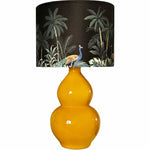 Load image into Gallery viewer, Rounded Gold ceramic table lamp product view