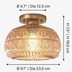 Cargar imagen en el visor de la Galería, Lámpara de Techo Empotrada de Vidrio con Patrón Teñido Lurex - Diseño Grabado e Iluminación Decorativa para Interiores U21