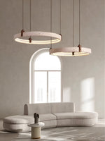 Load image into Gallery viewer, Simple Circular Travertine Pendant Lamp M20