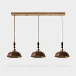 Bild in Gallery-Viewer laden, Vintage brown three-light leather bar pendant without crystal drops