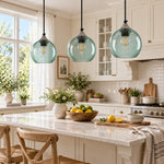 Charger l'image dans la visionneuse de galerie, Bubble Glass Globe 3 - Light Single Pendant Light With Adjustable Cord