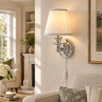 Charger l'image dans la visionneuse de galerie, Rowan No-Wire Flat Drum Shade Wall Sconce – Plug-In Fabric Wall Light