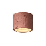Load image into Gallery viewer, Cylindrical Travertine Lamp - LED Wabi Sabi Ceiling Light for Modern Homes