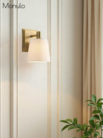 Load image into Gallery viewer, Fabric Sconce Light with Drum Shade – Minimalist Wall Light for Hallways