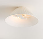 Load image into Gallery viewer, Luvora Conical Pleated Ceiling Light - Round Linen Shade Flush Mount