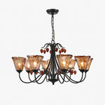 Bild in Gallery-Viewer laden, Upward Amber Tulip Glass Metal Chandelier