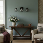 Charger l'image dans la visionneuse de galerie, Applique murale moderne en verre transparent Glorica Glass à 3 globes pour salle de bain, idéale pour la zone du miroir.