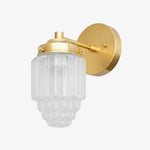 Cargar imagen en el visor de la Galería, Aplique de pared Tierlux de cristal transparente – Diseño arquitectónico Art Déco para baño y pasillo