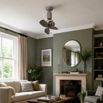 Cargar imagen en el visor de la Galería, Compact ceiling fan installed in a curtained living room